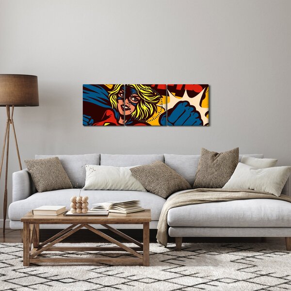 Obraz - Komix (s hodinami) (90x30 cm)