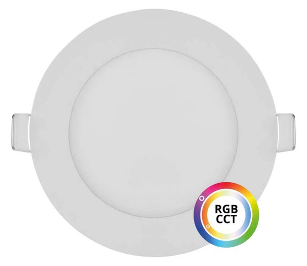 T-LED Bílý vestavný LED panel kulatý 120mm 9W 24V RGB+CCT 102330