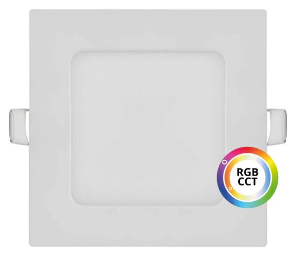 T-LED Bílý vestavný LED panel hranatý 120 x 120mm 9W 24V RGB+CCT 102334
