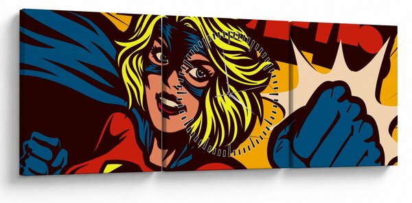 Obraz - Komix (s hodinami) (90x30 cm)