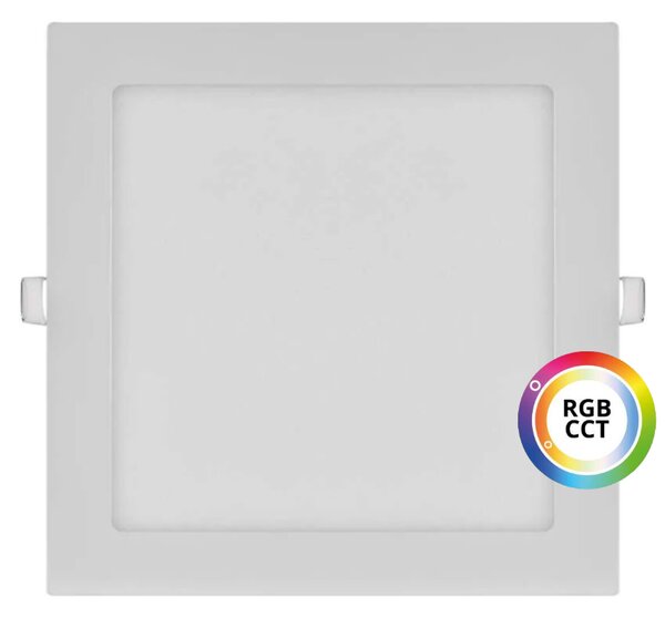 T-LED Bílý vestavný LED panel hranatý 225 x 225mm 27W 24V RGB+CCT 102336
