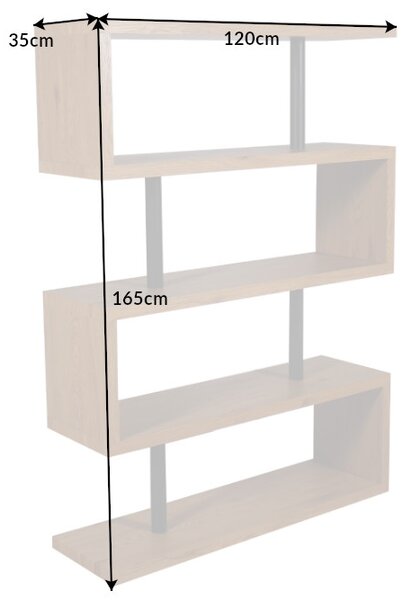 Designový regál Pallaton 165 cm imitace dub