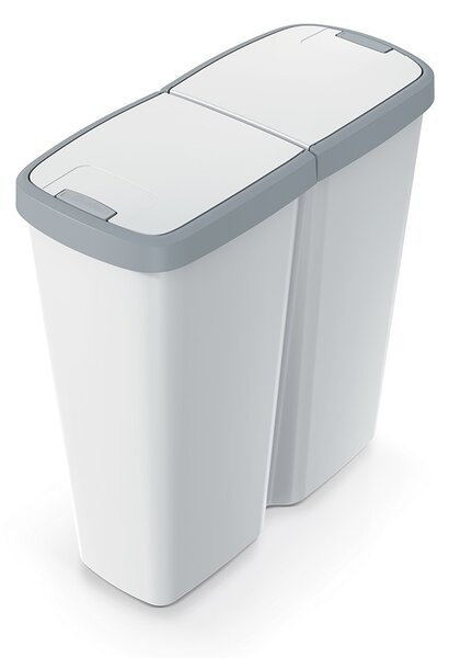 Odpadkový koš DUO šedý, 50 l, šedá