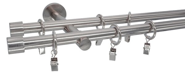Kovovégarnýže.cz Garnýž Rullo modern 19 mm efekt nerez Varianta jednořadá nebo dvouřadá: Jednořadá, Délka: 120 cm, Uchycení látky: Bez kroužků (na tu…