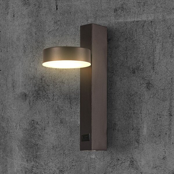 LED Solution Černé nástěnné LED svítidlo kulaté s USB portem 8W 23405
