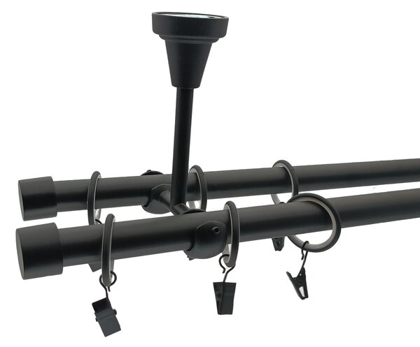 Kovovégarnýže.cz Stropní garnýž Rullo elegance 19 mm černá matná Varianta jednořadá nebo dvouřadá: Jednořadá, Délka: 120 cm, Uchycení látky: Bez krou…