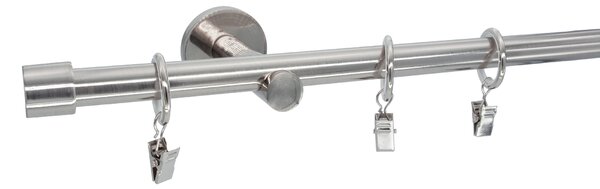 Kovovégarnýže.cz Garnýž Rullo modern 19 mm efekt nerez Varianta jednořadá nebo dvouřadá: Jednořadá, Délka: 120 cm, Uchycení látky: Bez kroužků (na tu…