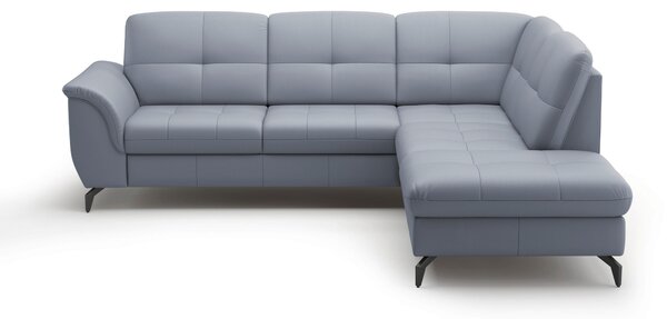 ROHOVÁ SEDAČKA, textil, kůže, šedomodrá Sit & More - Sedací soupravy, Online Only