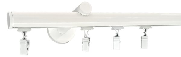 Kovovégarnýže.cz Garnýž Deco modern bílá lesklá Varianta jednořadá nebo dvouřadá: Jednořadá, Délka: 0-100cm, Uchycení látky: jezdec+šnekový háček