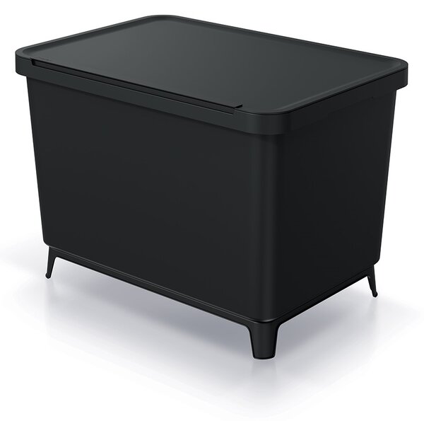 Odpadkový koš, 2 x 23 l, černá