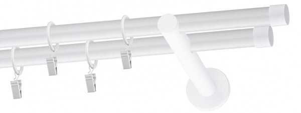 Kovovégarnýže.cz Garnýž Rullo modern 19 mm bílá lesklá Varianta jednořadá nebo dvouřadá: Jednořadá, Délka: 120 cm, Uchycení látky: Bez kroužků (na tu…