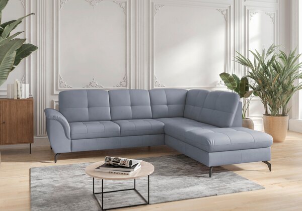 ROHOVÁ SEDAČKA, textil, kůže, šedomodrá Sit & More - Sedací soupravy, Online Only