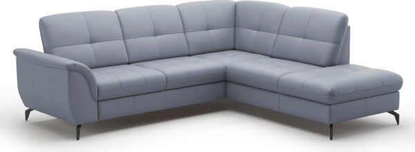 ROHOVÁ SEDAČKA, textil, kůže, šedomodrá Sit & More - Sedací soupravy, Online Only