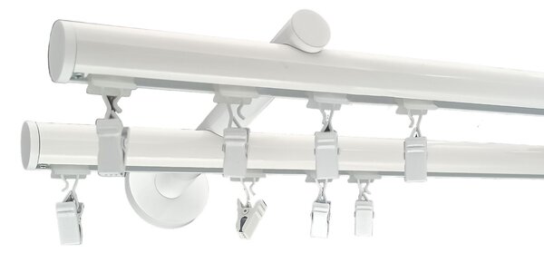 Kovovégarnýže.cz Garnýž Deco modern bílá lesklá Varianta jednořadá nebo dvouřadá: Jednořadá, Délka: 0-100cm, Uchycení látky: jezdec+šnekový háček