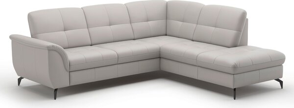 ROHOVÁ SEDAČKA, textil, kůže, světle šedá Sit & More - Sedací soupravy, Online Only