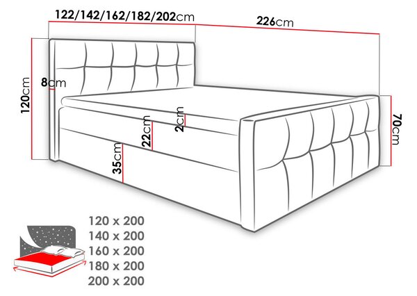 Manželská postel 180 cm Laresa (taupe)