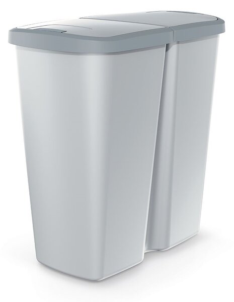 Odpadkový koš DUO šedý, 45 l, šedá