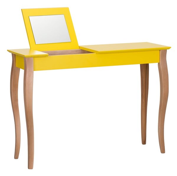 Žlutý toaletní stolek se zrcadlem Ragaba Dressing Table, délka 105 cm