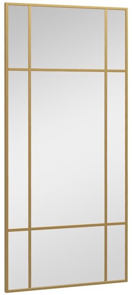 Zrcadlo HOMCOM 110 x 50 cm Dekorativní zrcadlo s kovovým rámem, obdélníkové zrcadlo do ložnice, koupelny | Aosom
