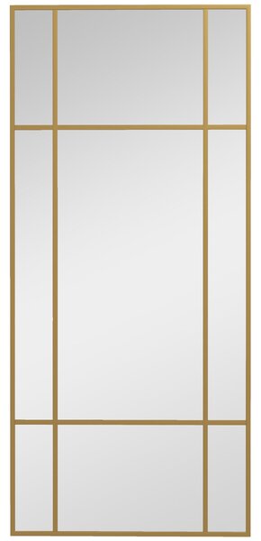 Zrcadlo HOMCOM 110 x 50 cm Dekorativní zrcadlo s kovovým rámem, obdélníkové zrcadlo do ložnice, koupelny | Aosom