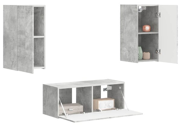 Sestava TV skříněk 2 ks Betonově šedá Kompozitní dřevo 3408964