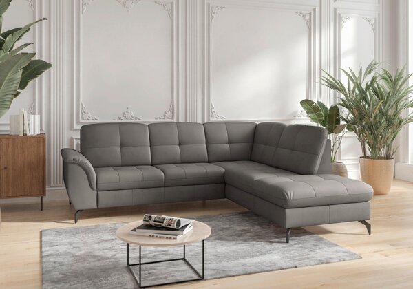 ROHOVÁ SEDAČKA, textil, kůže, mokka Sit & More - Sedací soupravy, Online Only