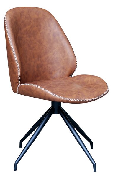 Designová otočná židle Laqueta vintage hnědá