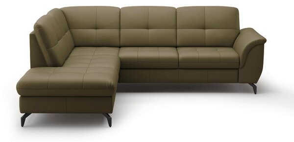 ROHOVÁ SEDAČKA, textil, kůže, olivově zelená Sit & More - Sedací soupravy, Online Only
