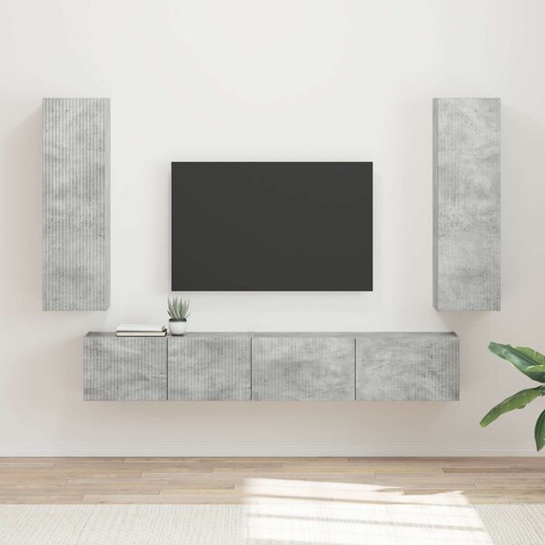 Sestava TV skříněk 3 ks Betonově šedá Kompozitní dřevo 3408982