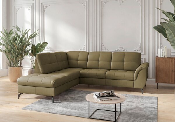 ROHOVÁ SEDAČKA, textil, kůže, olivově zelená Sit & More - Sedací soupravy, Online Only