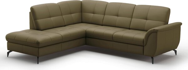 ROHOVÁ SEDAČKA, textil, kůže, olivově zelená Sit & More - Sedací soupravy, Online Only