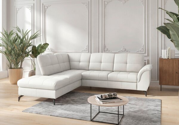 ROHOVÁ SEDAČKA, textil, kůže, bílá Sit & More - Sedací soupravy, Online Only