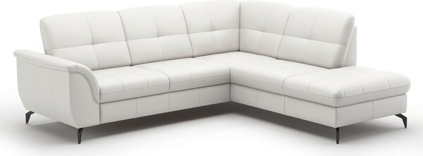 ROHOVÁ SEDAČKA, textil, kůže, bílá Sit & More - Sedací soupravy, Online Only