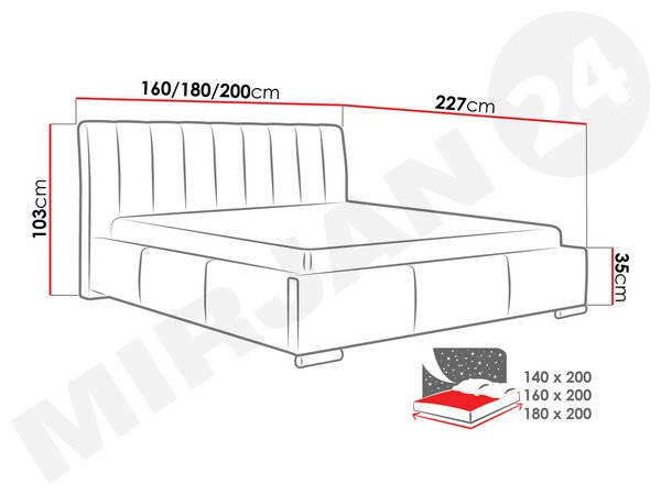Manželská postel 160cm Mundano (černá)