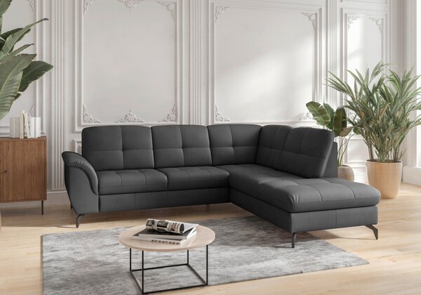 ROHOVÁ SEDAČKA, textil, kůže, černá Sit & More - Sedací soupravy, Online Only