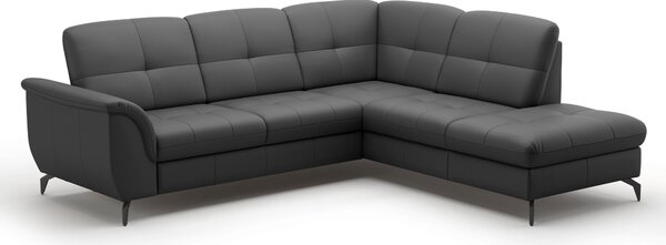 ROHOVÁ SEDAČKA, textil, kůže, černá Sit & More - Sedací soupravy, Online Only