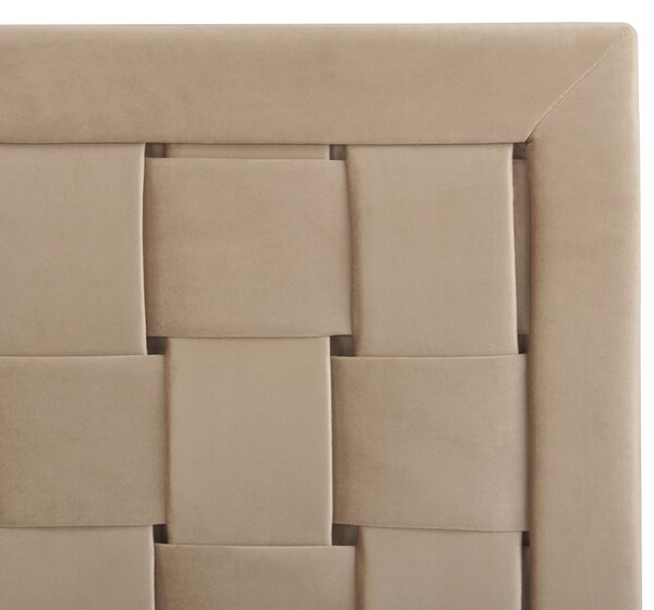 Postel Umělý samet LIMOUX 160 x 200 cm Taupe