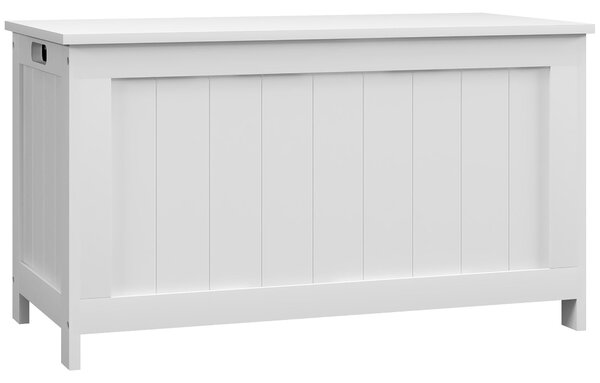 HOMCOM Box na hračky s víkem, úložný kufr, truhla na hračky, úložná krabice, lavička do chodby, ložnice, obývacího pokoje, 81 x 40 x 46 cm, Bílá | Aos