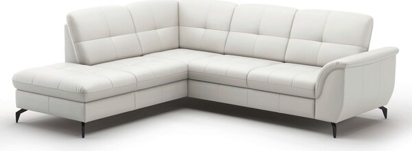ROHOVÁ SEDAČKA, textil, kůže, bílá Sit & More - Sedací soupravy, Online Only
