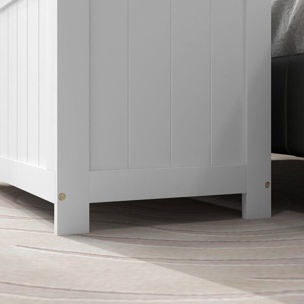 HOMCOM Box na hračky s víkem, úložný kufr, truhla na hračky, úložná krabice, lavička do chodby, ložnice, obývacího pokoje, 81 x 40 x 46 cm, Bílá | Aos