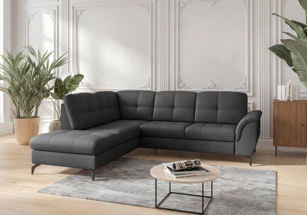 ROHOVÁ SEDAČKA, textil, kůže, černá Sit & More - Sedací soupravy, Online Only