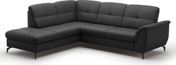 ROHOVÁ SEDAČKA, textil, kůže, černá Sit & More - Sedací soupravy, Online Only