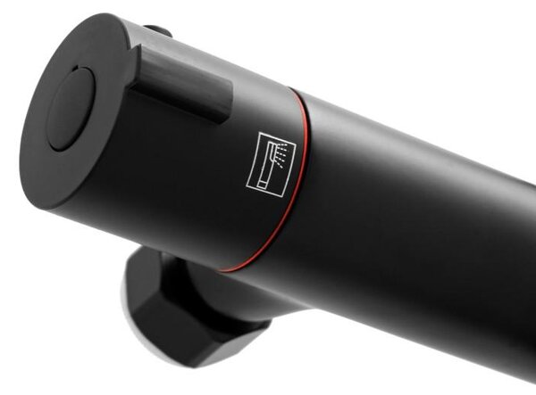 Erga Bergen Therm, sprchová souprava s termostatickou baterií a dešťovou hlavicí 25cm, černá matná, ERG-YKA-BP.BERGEN-THERM-25-BLK