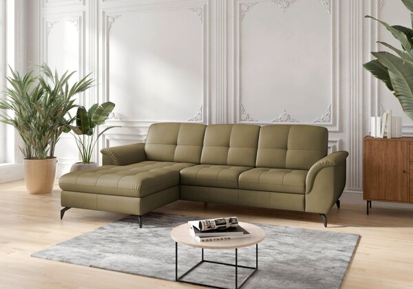 ROHOVÁ SEDAČKA, textil, kůže, olivově zelená Sit & More - Sedací soupravy, Online Only