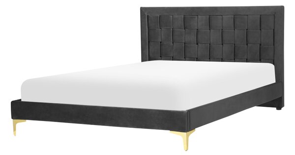 Sametová postel 140 x 200 cm černá LIMOUX