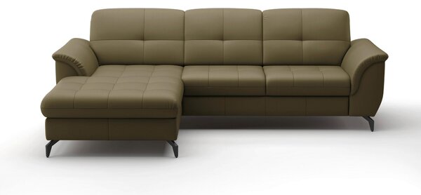 ROHOVÁ SEDAČKA, textil, kůže, olivově zelená Sit & More - Sedací soupravy, Online Only