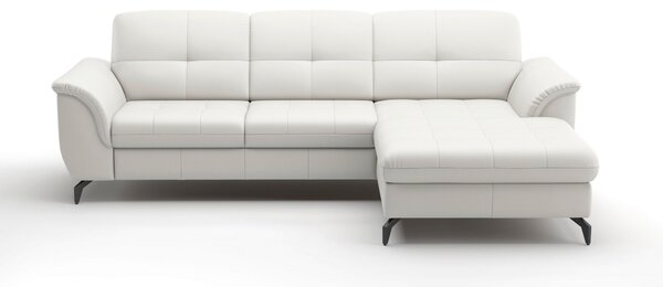 ROHOVÁ SEDAČKA, textil, kůže, bílá Sit & More - Sedací soupravy, Online Only