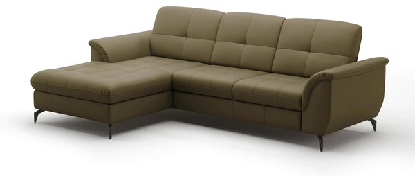 ROHOVÁ SEDAČKA, textil, kůže, olivově zelená Sit & More - Sedací soupravy, Online Only