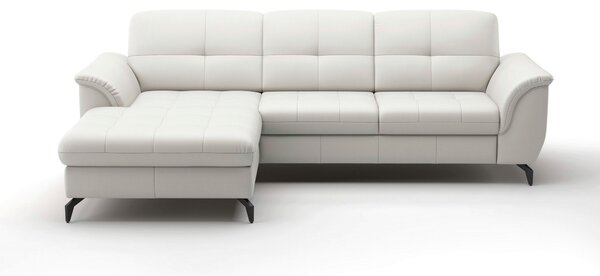 ROHOVÁ SEDAČKA, textil, kůže, bílá Sit & More - Sedací soupravy, Online Only