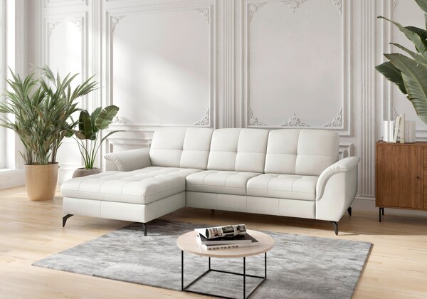 ROHOVÁ SEDAČKA, textil, kůže, bílá Sit & More - Sedací soupravy, Online Only